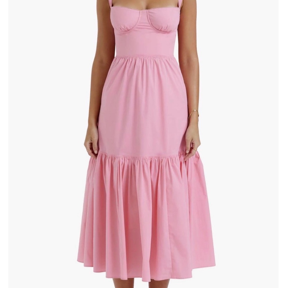 House of CB Pink Elia Midi Dress